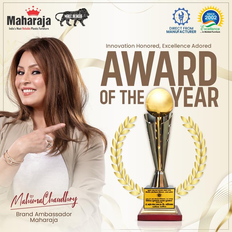 MAHARAJA Plastic Chair Set of 4 Chair for Home Living Room Bearing Capacity Upto 200Kg Matte Finish Strong and Sturdy Structure Plastic Chair with Arm Rest PreAssembled Brown - Image 4