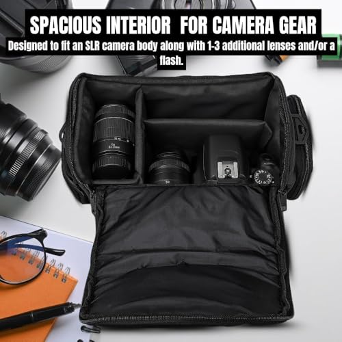 eCostConnection Large Digital Camera/Video Padded Carrying Bag/Case for Nikon D750, D810, D5500, D750, D700, D3000, D3100, D3200, D3300, D5000 Camera & More - Image 5