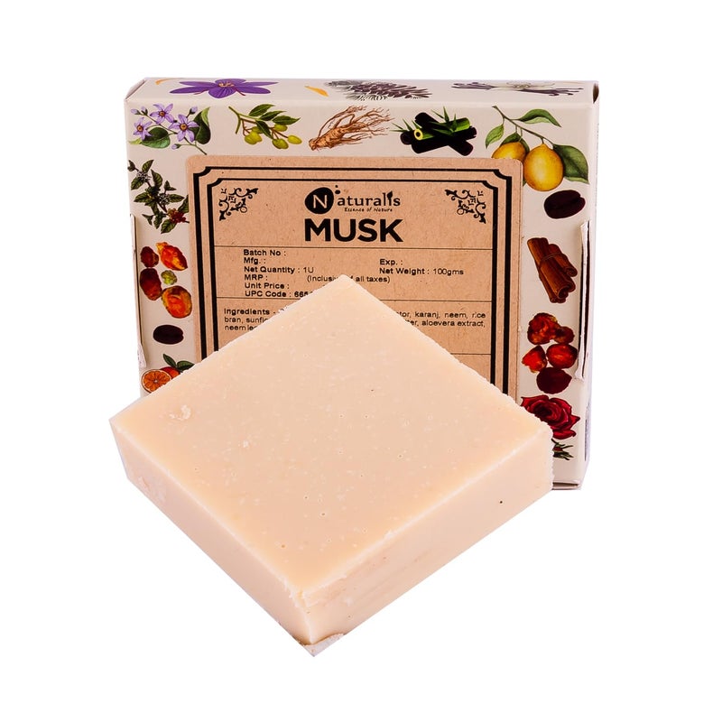 Naturalis Musk Soap for Men  Handmade ColdPressed Soap with Pure Musk Oil  Luxury Musk Soap for Deep Cleansing Hydration Skin Soothing and Radiant Glow 100g