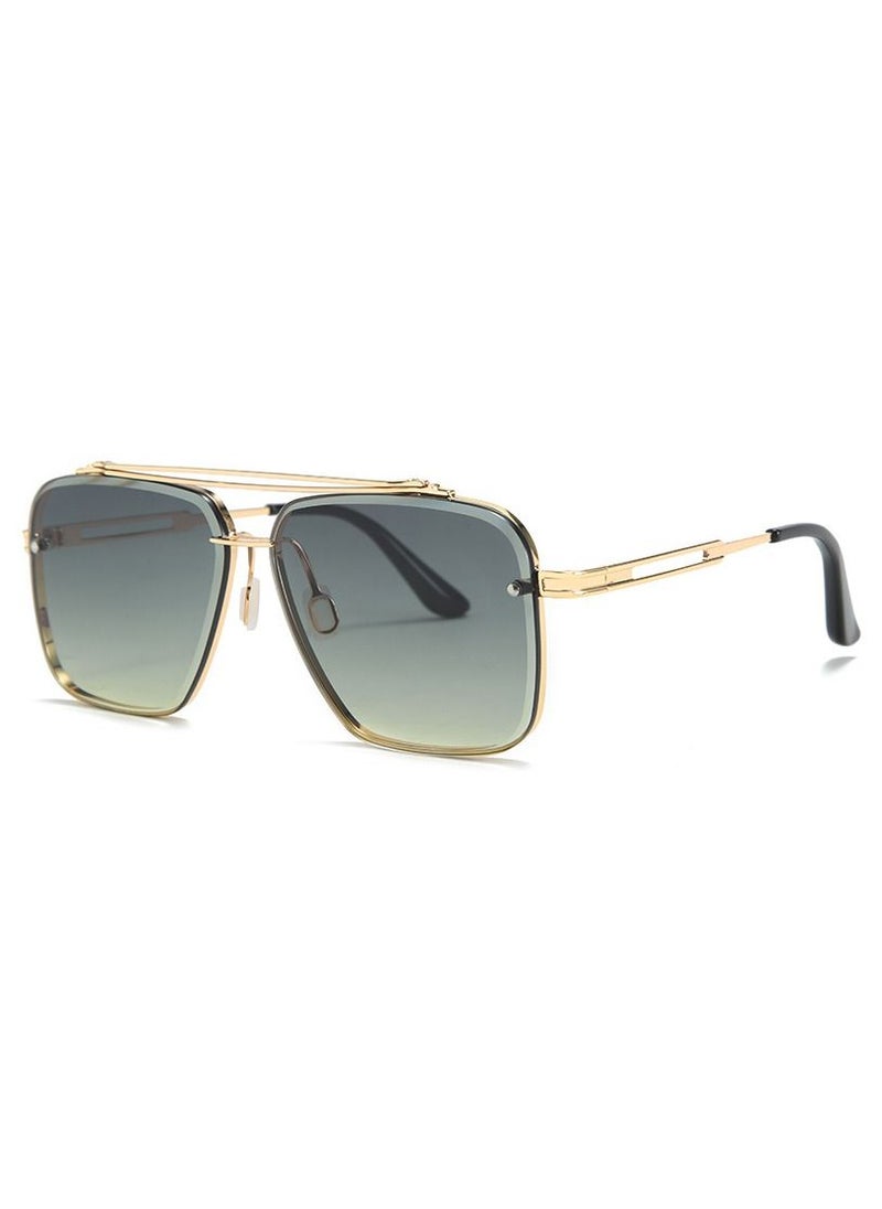 HDCRAFTER - Men's Gradient Sunglasses Simple Casual UV Protection Trend Personalized Metal Sunglasses -Green - Image 1