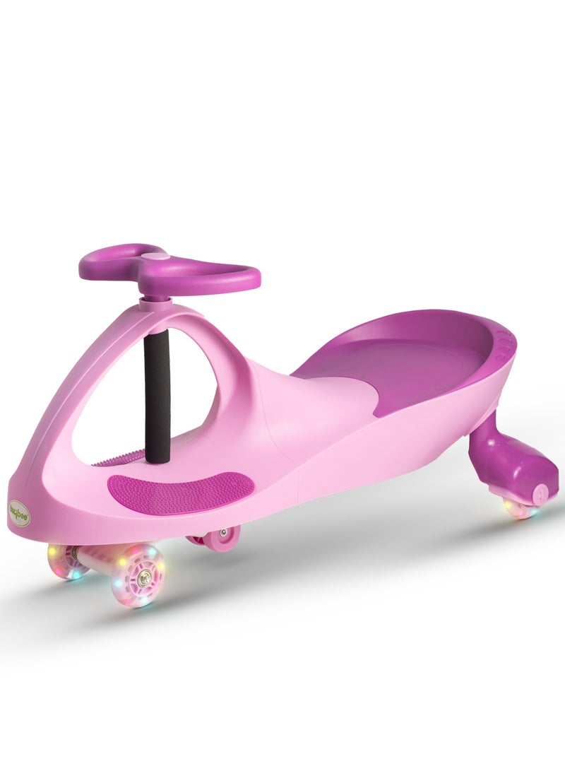 BAYBEE Unicorn Baby Ride on Push Magic Swing Cars for Kids Car with Scratch Free Flashing LED PU Wheels Ride on Push Car for Kids 3 to 8 Years Boy Girl Pink - Image 1
