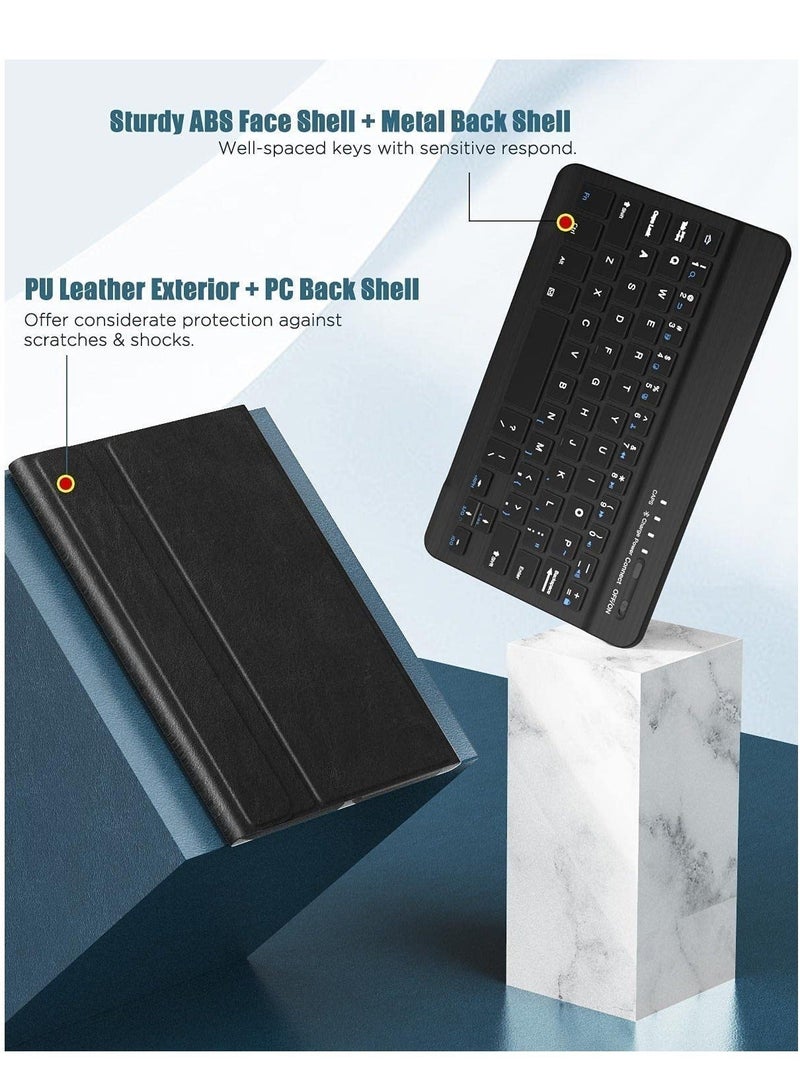 ELTRAZONE Keyboard Case for Galaxy Tab A7 Lite 8.7 Inch 2021, Removable Wireless Bluetooth Keyboard, PU Protective Tablet Cover for SM-T225 T220 T227, Stand Case for Work Study and Typing - Image 3