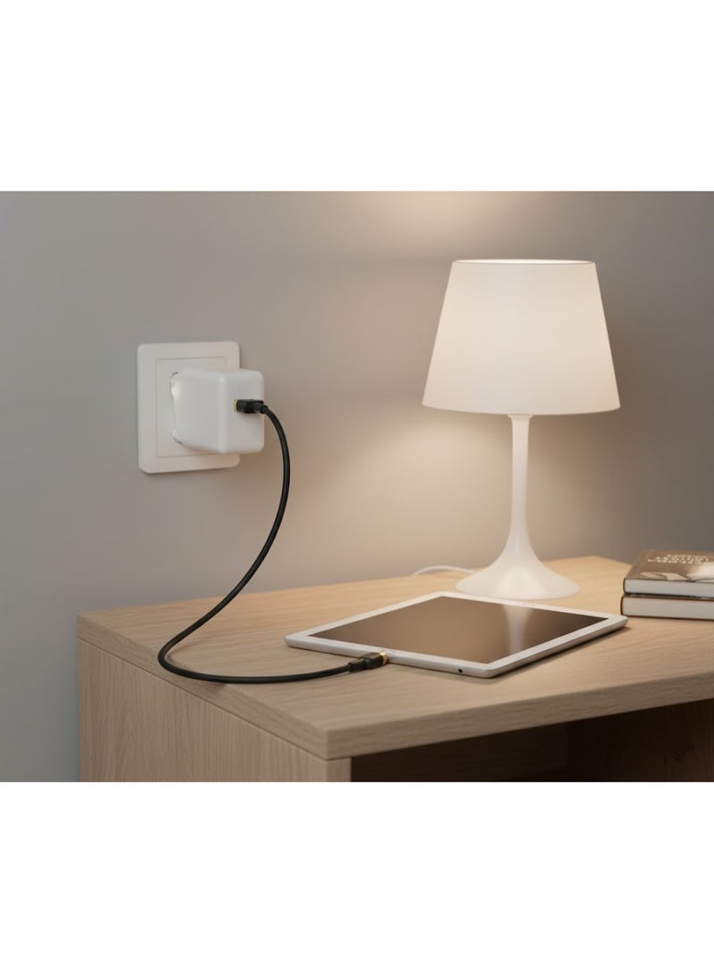 فونينج كابل شحن ونقل بيانات  ميكروFONENG X22 بسرعة 5A – خط مجدول ضد التشابك بطول 1.2 متر – لون اسود - Image 3