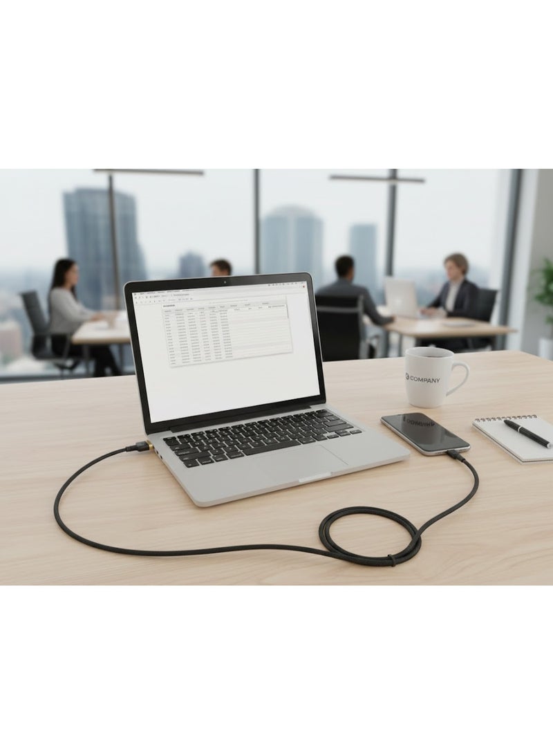 فونينج كابل شحن ونقل بيانات  ميكروFONENG X22 بسرعة 5A – خط مجدول ضد التشابك بطول 1.2 متر – لون اسود - Image 4