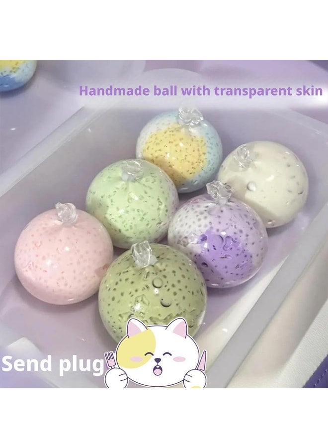DW Milk White Empty Stress Ball DIY Kit, Empty Stress Ball DIY Set, Vacuum Squishy Stress Ball Making Kit with Empty Base, Lid, Glue, and 12 Colors of Clay - Image 3