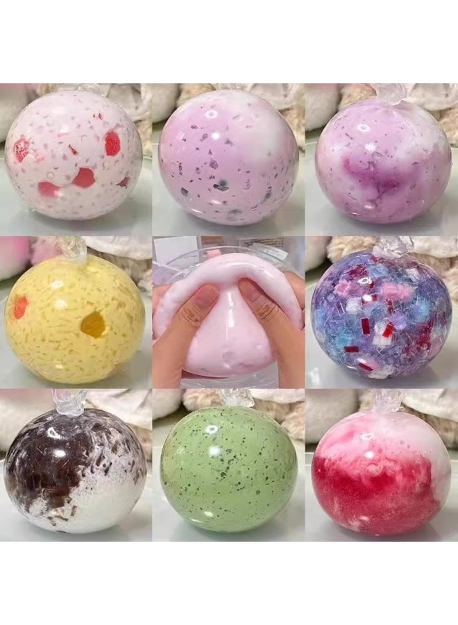 DW Milk White Empty Stress Ball DIY Kit, Empty Stress Ball DIY Set, Vacuum Squishy Stress Ball Making Kit with Empty Base, Lid, Glue, and 12 Colors of Clay - Image 4