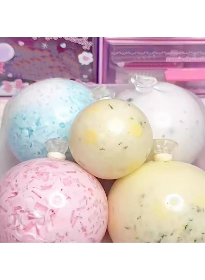 DW Milk White Empty Stress Ball DIY Kit, Empty Stress Ball DIY Set, Vacuum Squishy Stress Ball Making Kit with Empty Base, Lid, Glue, and 12 Colors of Clay - Image 5