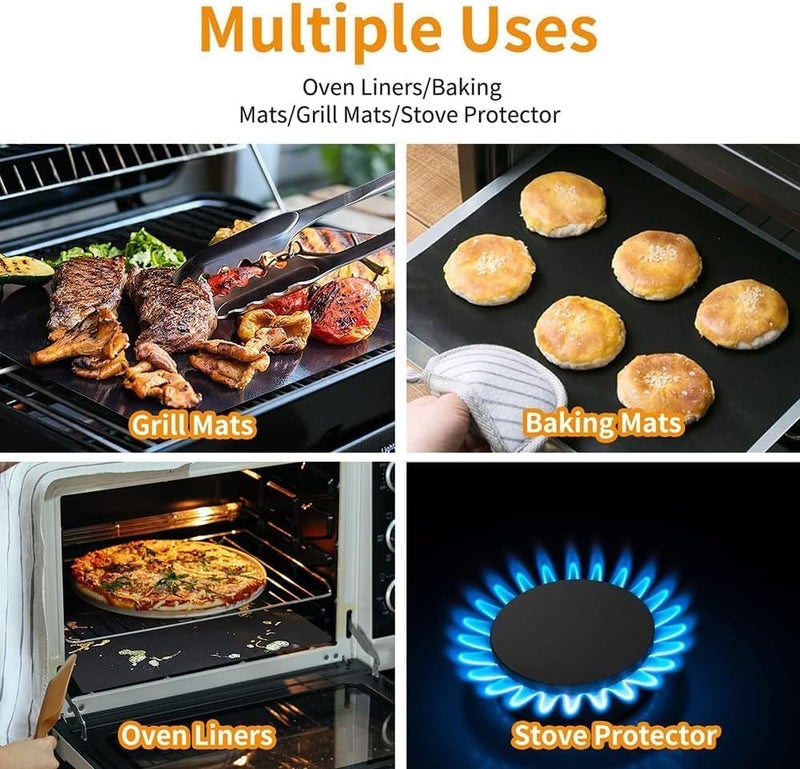 VIPREKHO VIPREKHO Oven Liners for Bottom of Oven 2 Pack Resuable Large Thick Heavy Duty Teflon Oven Mat Set Non Stick Oven Mats for Bottom of Electric Microwave Stove Grill Pack of 1  - Image 3