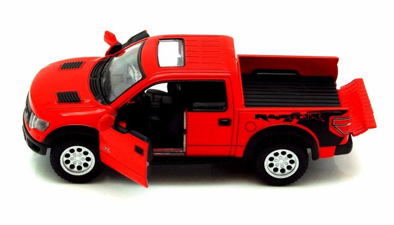 Kinsmart كي إن إس مارت 2013 فورد F-150 SVT رابتور سوبر كرو أحمر 1:46 مقياس 5 بوصة نموذج شاحنة معدنية مصبوبة للعب - Image 2
