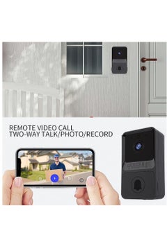 Wireless Video Doorbell Camera, Smart Doorbell with Chime, Night Vision, Wi-Fi Doorbell Kit with HD Video, Cloud Storage, 2.4G Wi-Fi (Black) - pzsku/Z79108E5D479660B30B29Z/45/_/1696686783/97cde383-0c6d-4e71-b320-0aac9a91cb8b