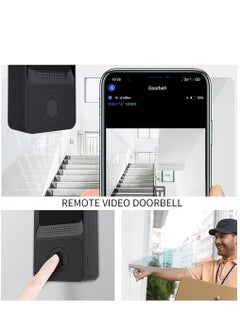 Wireless Video Doorbell Camera, Smart Doorbell with Chime, Night Vision, Wi-Fi Doorbell Kit with HD Video, Cloud Storage, 2.4G Wi-Fi (Black) - pzsku/Z79108E5D479660B30B29Z/45/_/1696686783/bf13a5b5-d223-4093-86b4-ed678e013d6b