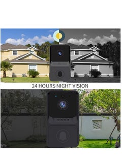 Wireless Video Doorbell Camera, Smart Doorbell with Chime, Night Vision, Wi-Fi Doorbell Kit with HD Video, Cloud Storage, 2.4G Wi-Fi (Black) - pzsku/Z79108E5D479660B30B29Z/45/_/1696686784/4213d660-2b58-4e59-ad7d-98614b3bcd64