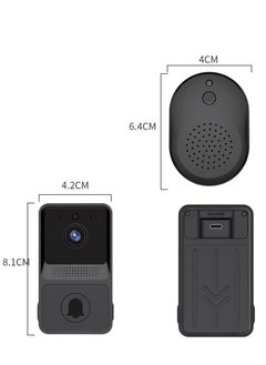 Wireless Video Doorbell Camera, Smart Doorbell with Chime, Night Vision, Wi-Fi Doorbell Kit with HD Video, Cloud Storage, 2.4G Wi-Fi (Black) - pzsku/Z79108E5D479660B30B29Z/45/_/1696686784/92186a74-5001-4a71-89e4-91c10a5705a9