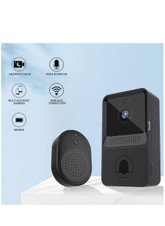 Wireless Video Doorbell Camera, Smart Doorbell with Chime, Night Vision, Wi-Fi Doorbell Kit with HD Video, Cloud Storage, 2.4G Wi-Fi (Black) - pzsku/Z79108E5D479660B30B29Z/45/_/1696686785/63174fab-d9eb-47cc-955c-5839a2c2f2cf