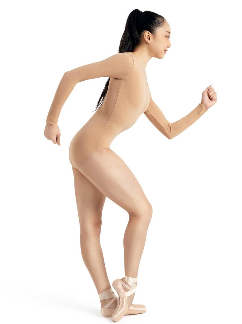 Capezio Women's Long Sleeve Leotard,Light Suntan,Medium - Image 2