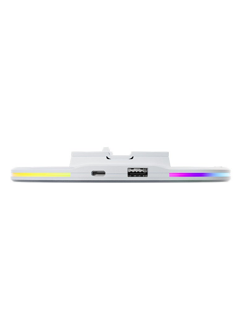 AOLION - RGB Vertical Stand for PS5/PS5 Slim/PS5 Pro – LED RGB Base with Dynamic Lighting Effects, Vents for Optimal Airflow, Compatible with Disc & Digital Editions, Stylish and Durable Design, White - Image 1