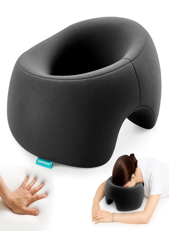 Face Down Pillow for Massage & Sleep, Ergonomic Memory Foam Massage Headrest for Bed, Breathable Face Pillow for Spa, Napping & Skincare, Relieves Neck Pain & Wrinkles, Black