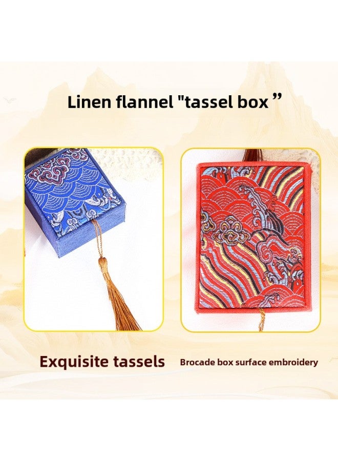 Baby Fetal Hair Umbilical Cord Collection Box Deciduous Teeth Fetal Hair Souvenir Diy Making Newborn Navel Preservation Glass Box-Color:National Style-bluejin Box-3 Bottles + Stickers  - Image 4