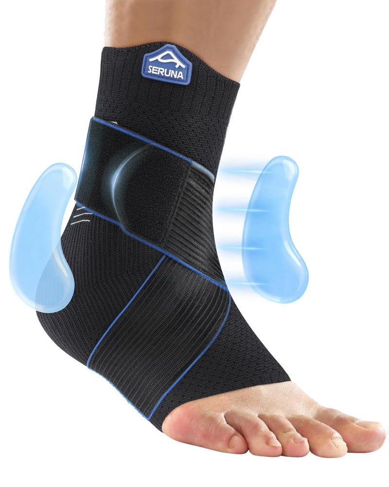 JAPSERUNA Compression Ankle Brace for Sprain Recovery with Figure 8 Strap & Dual Silicone Pads, Breathable Knit Active Ankle Support for Sports, Athletic, Running, Basketball, Volleyball - Image 1