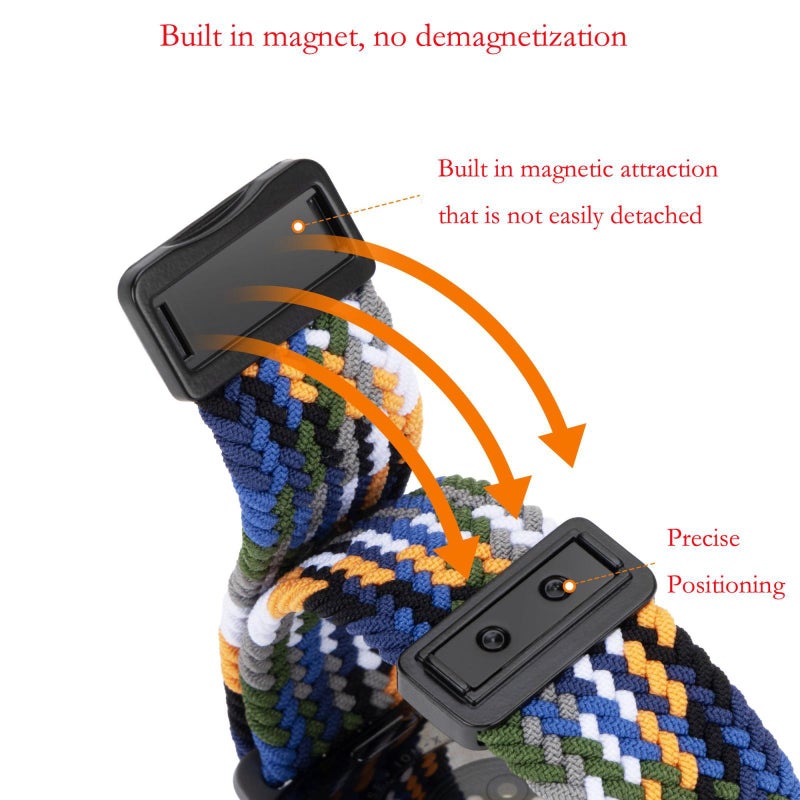 For Apple Watch 46Mm / 49Mm / 45Mm / 44Mm Magnetic Buckle Loop Woven Watch Band(Starlight) - Image 5