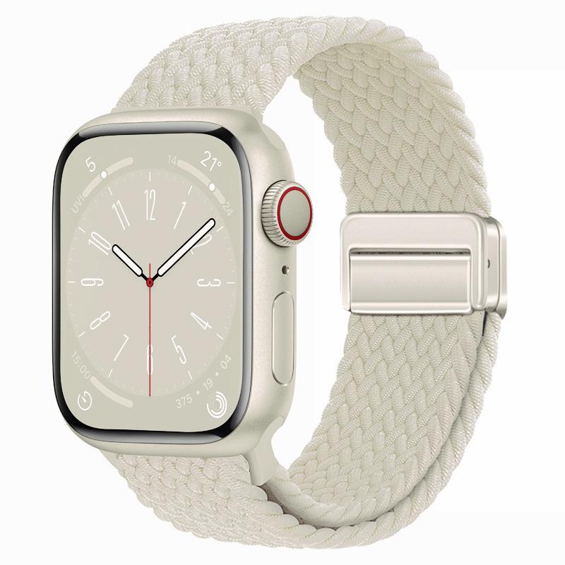 For Apple Watch 46Mm / 49Mm / 45Mm / 44Mm Magnetic Buckle Loop Woven Watch Band(Starlight) - Image 1