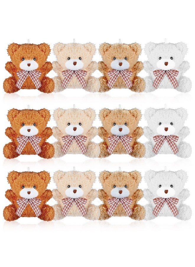 Zomiboo 12 Pcs Easter Bunny Bear Koala 4 Inch Mini Animal Plush Toys Soft Cute Dolls Sleeping and Playing Stuffed Toys Gifts for DIY Baby Shower Party(Bear,Brown, Khaki, Apricot, White) - Image 1
