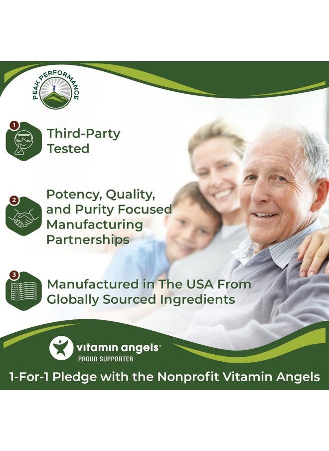 Peak Performance Vitamin B Complex Capsules + Whole Food Blend of 25 Vegetables and Fruits for Max Absorption. Best Vegan B-Complex Supplement with Vitamin B1, B2, B3, B5, B6, B7, B9 and B12. 90 Capsules. Energy Boost  - Image 4