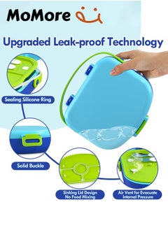 Momore Baby Leak Proof Bento Lunch Box With Handle, Blue  - Image 3