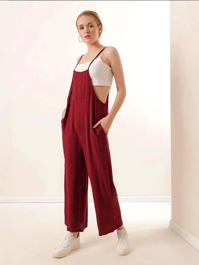 BDART Relaxed Fit Wide Leg Jumpsuit with Square Collar
