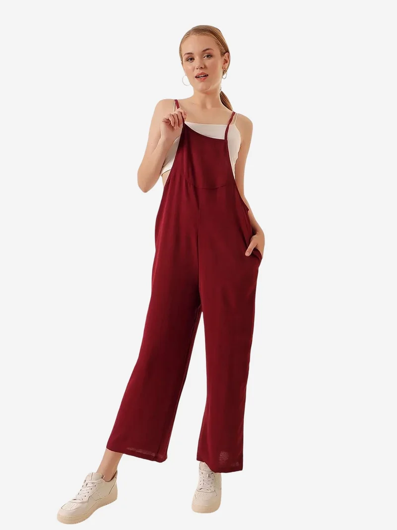 BDART Relaxed Fit Wide Leg Jumpsuit with Square Collar