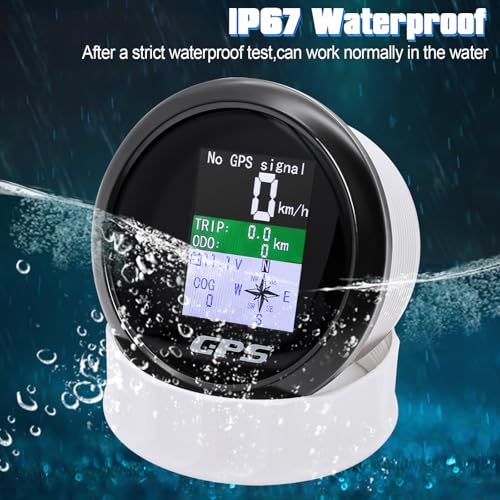 MAIMEIMI GPS Speedometer 3-3/8" 85mm Boat GPS Speedometer Odometer Waterproof White Antenna TFT Screen Digital MPH Knots Km/h for Boat Marine 9-33V Car - Image 5