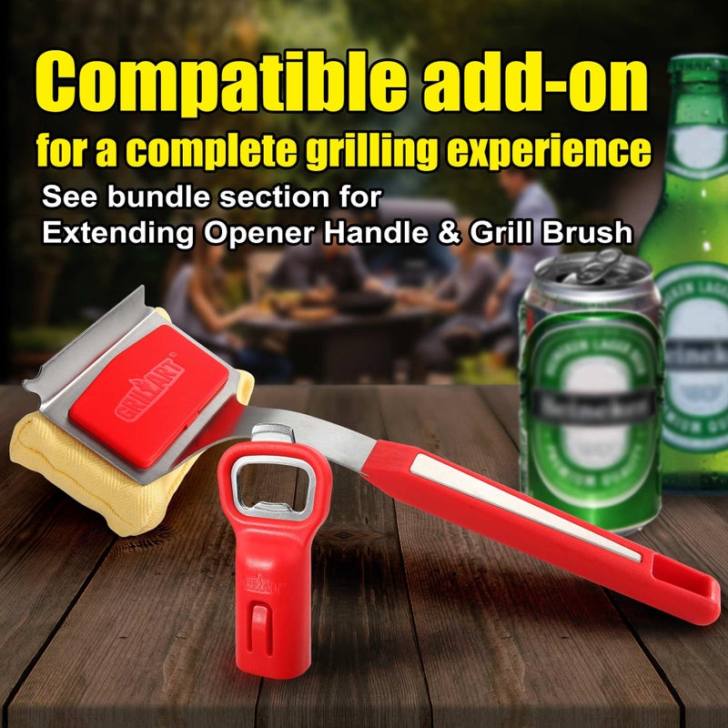 GRILLART Bristle-Free BBQ Grill Brush â€“ Safe & Durable Cleaning Tool for Gas, Charcoal, Cast Iron & Stainless Steel Grates â€“ Heat-Resistant Scraper Brush with Reusable Head & Hanging Loop - Image 4