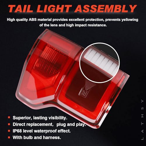 Lathsy LED Tail Light Compatible With Ford F150 F-150 2018 2019 2020 W/Blind Spot Right Passenger Side Taillights Taillamps Brakelights Replace Part Number:KL3Z13404B - Image 5