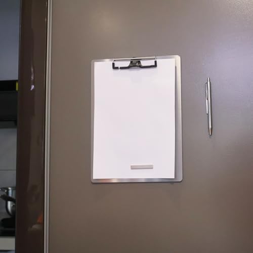 Banjiang Stainless Steel Magnetic Clipboard with Pen - Multiple Sizes, Magnetic Design, Essential for Office and Home (4.3 x 6.5 Inches) - Image 2
