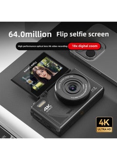Generic 64.0million Pixel Student Digital Camera Flip Screen Wifi Transmission Mobile Phone Retro Beauty Selfie Ccd-Body Color:Dark Night Black + 64.0million Pixels + Selfie Mobile Phone - Package Four  - Image 3