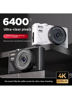 Generic 64.0million Pixel Student Digital Camera Flip Screen Wifi Transmission Mobile Phone Retro Beauty Selfie Ccd-Body Color:Dark Night Black + 64.0million Pixels + Selfie Mobile Phone - Package Four  - Image 4
