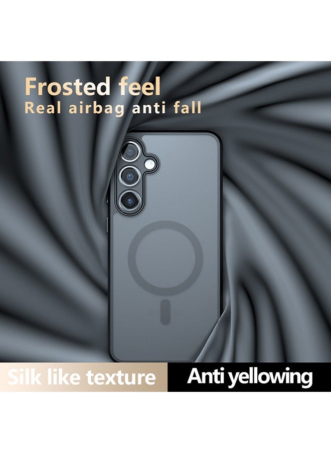 Generic - Magnetic Case for Samsung Galaxy S24 FE 5G 6.7-Inch, Frosted Translucent Back Protective Slim Phone Cover, Anti-Fingerprints, Anti-Fall Drop Protection, Shockproof Case for Samsung Galaxy S24 FE 5G (Black) - Image 1