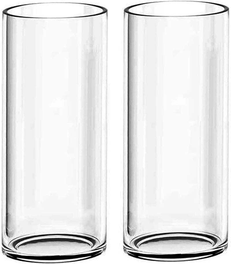 MAMATOONS 2pcs Large Glass Flower Vase 30cm X 12cm Tall Glass Flower Vase Decorative Centrepiece For Home Office Living Room Bedroom Cylinder Shape Clear Glass Decoration Piece - Image 1