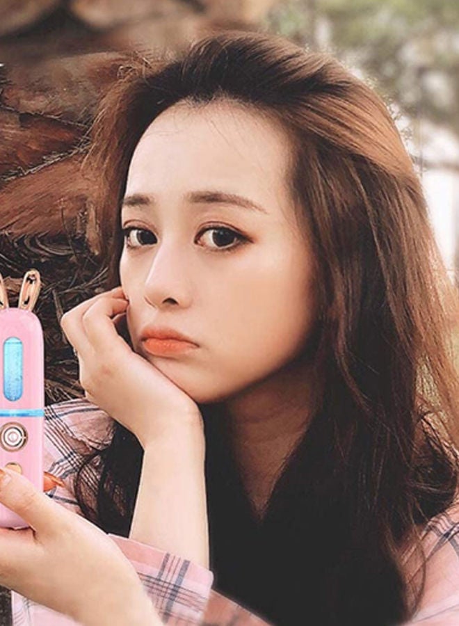 NIBEMINENT USB Rechargeable Nano Handy Facial Cool Mist Steamer Pink/Blue/Gold - Image 2