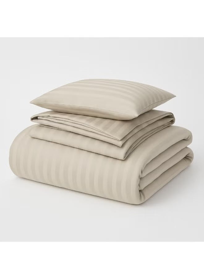 مينج لي مفرش فندقي مفرد 5 قطع من مايكروفايبر مع حشوة قابلة للإزالة – تصميم خطوط أنيق يناسب سرير بحجم 120×200 سم - Image 3