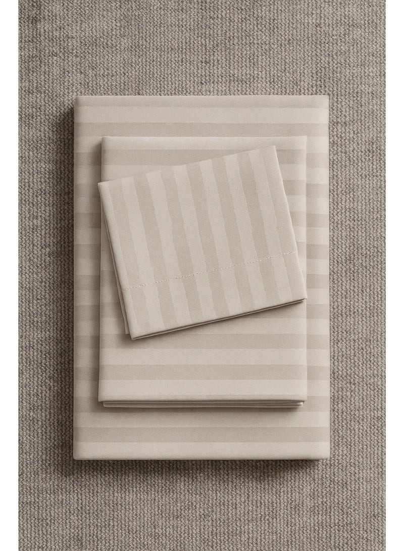 مينج لي مفرش فندقي مفرد 5 قطع من مايكروفايبر مع حشوة قابلة للإزالة – تصميم خطوط أنيق يناسب سرير بحجم 120×200 سم - Image 4