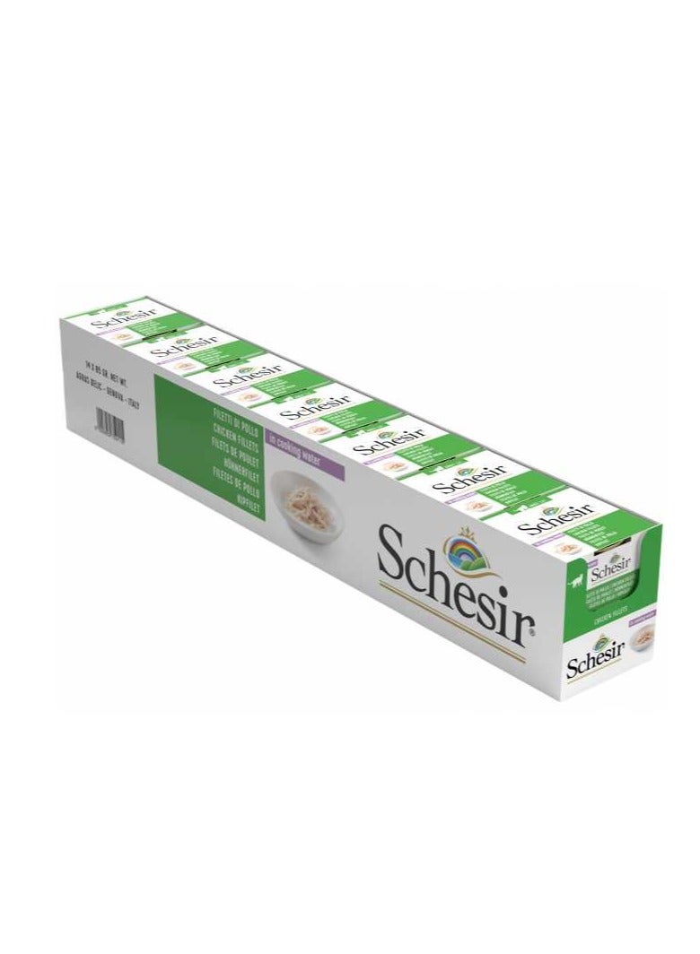 Schesir طعام رطب للقطط 14 قطعة - صدور دجاج بأسلوب طبيعي 85 جرام - Image 1
