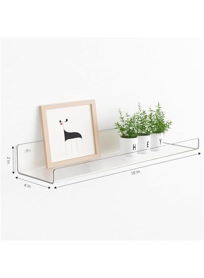 HOOKOR Acrylic Shelves for Wall Set Spacious Clear Shelves with Mounting Kit – Easy to Install, Versatile & Sturdy Shelfs - Funko Pop Shelves Perfect for Decoration & Storage - Image 2