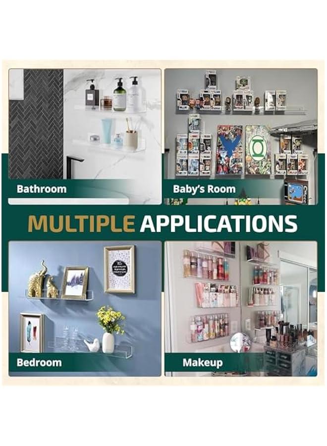 HOOKOR Acrylic Shelves for Wall Set Spacious Clear Shelves with Mounting Kit – Easy to Install, Versatile & Sturdy Shelfs - Funko Pop Shelves Perfect for Decoration & Storage - Image 5