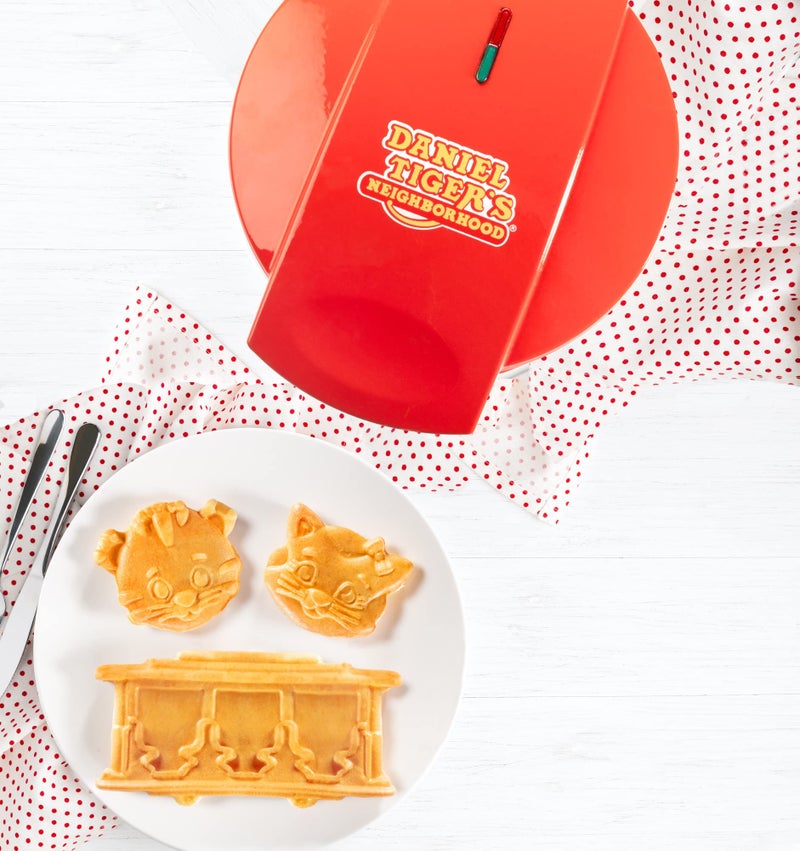 SCS Direct Daniel Tiger Neighborhood Waffle Maker Iron- Electric Nonstick Waffler Feat. 3D Mini Character Shaped Waffles Pancakes- Daniel Tiger, Katerina Kitty Cat & Trolley- Fun Breakfast for Kids - Great Gift - Image 3