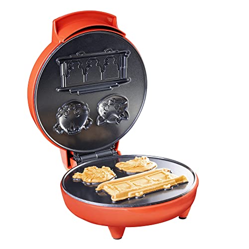 SCS Direct Daniel Tiger Neighborhood Waffle Maker Iron- Electric Nonstick Waffler Feat. 3D Mini Character Shaped Waffles Pancakes- Daniel Tiger, Katerina Kitty Cat & Trolley- Fun Breakfast for Kids - Great Gift - Image 2