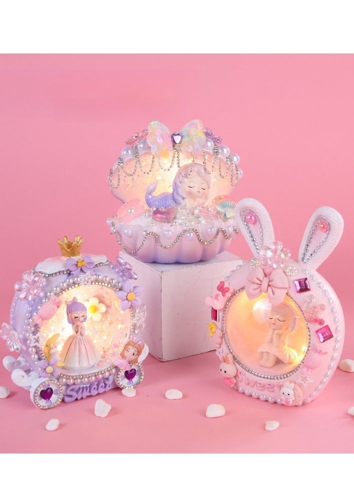 Girl's Creative Handmade Material Bag Making Night Light Birthday Gift Toy  - Image 2