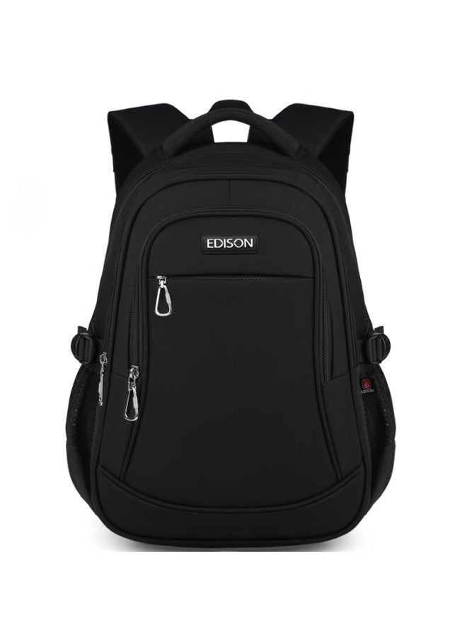 Edison Junior High School Backpack Waterproof Large Capacity Double Shoulder Bag Elementary School High Grade Burden Reduction Backpack L796-9 Black - Image 2