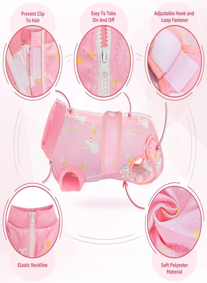 Lukovee Recovery Suit for Dogs, Zipper On Recovery Suit for Female Male Dog, Onesie Abdominal Wounds Cone E-Collar Alternative Prevent Licking Spay Recovery Suit (Large, A-Pink) - Image 3