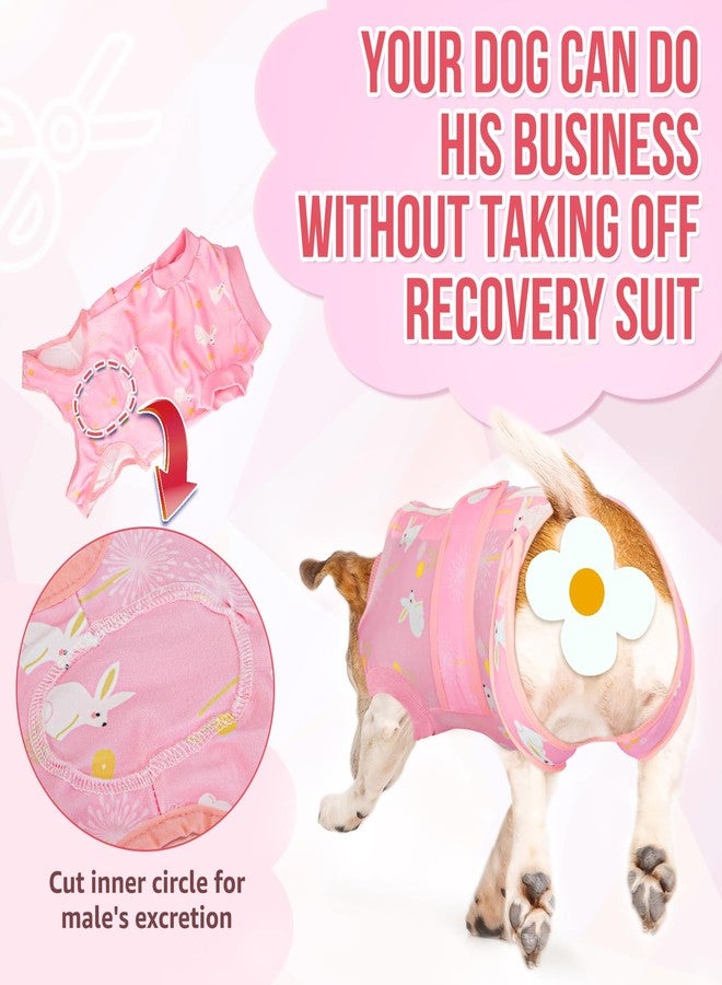 Lukovee Recovery Suit for Dogs, Zipper On Recovery Suit for Female Male Dog, Onesie Abdominal Wounds Cone E-Collar Alternative Prevent Licking Spay Recovery Suit (Large, A-Pink) - Image 4